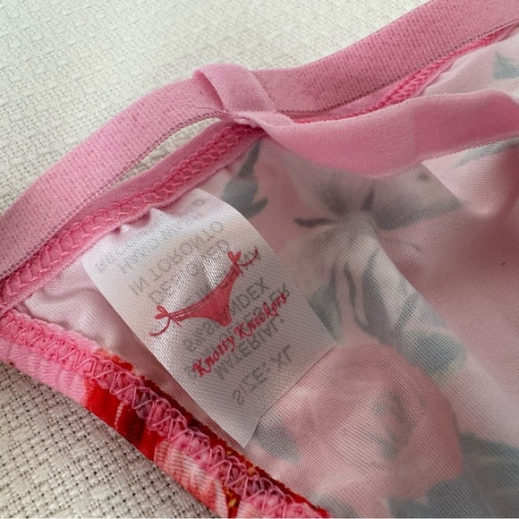 Floral Pink and Red Thong Panties Intimates by Knotty Size XL NWT - Picture 5 of 8